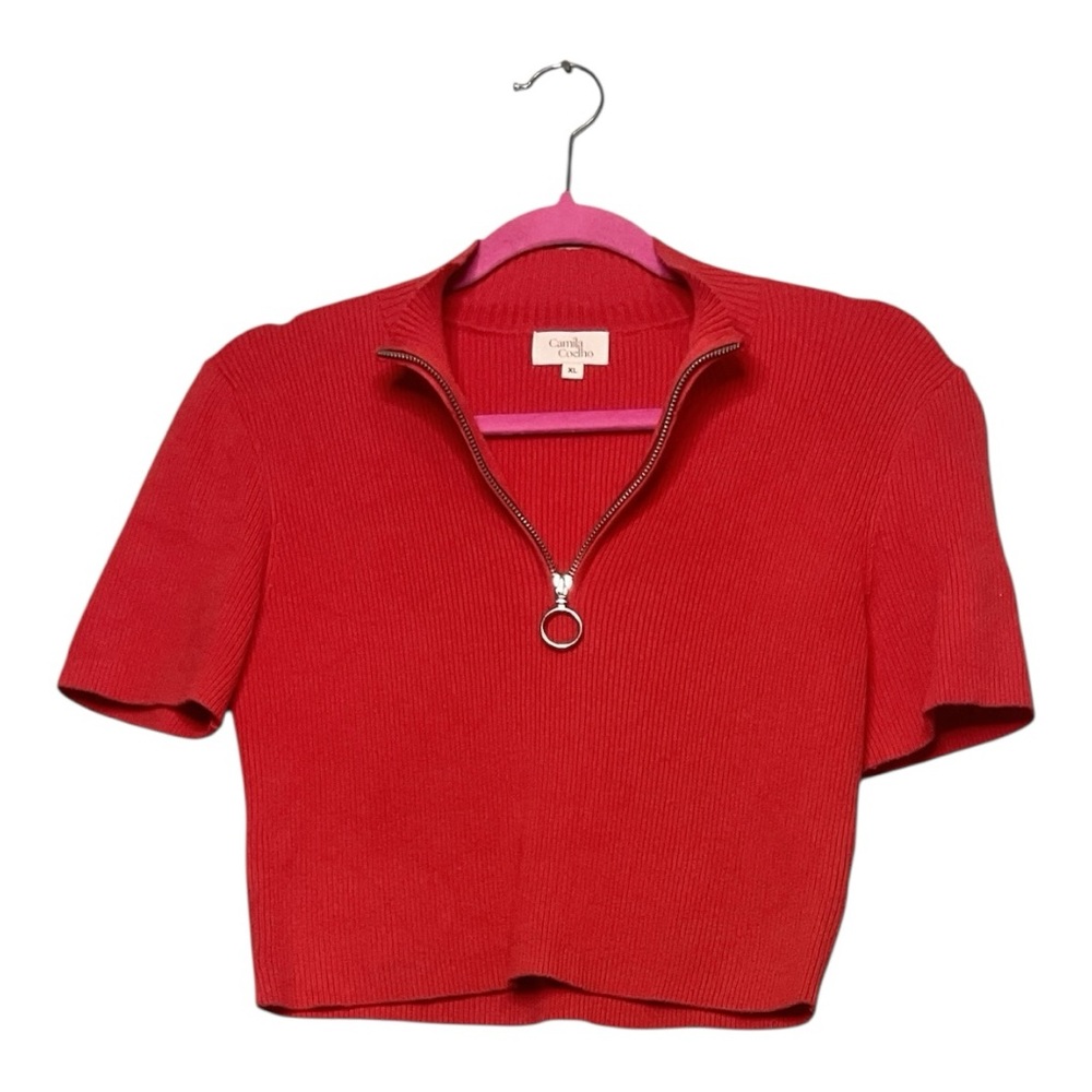 Women’s Camila Coelho Bea Sweater in red orange, size XL